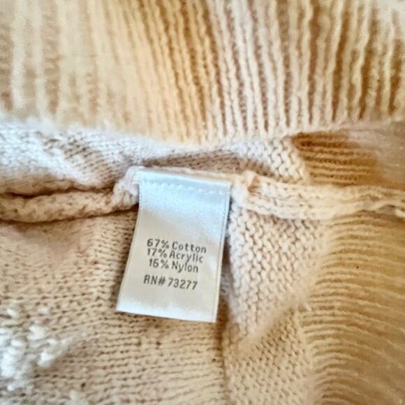 LC Lauren Conrad Cream Detailed Knit Scoop Neck Smocked Cuff Sweater xsmall - Picture 5 of 6